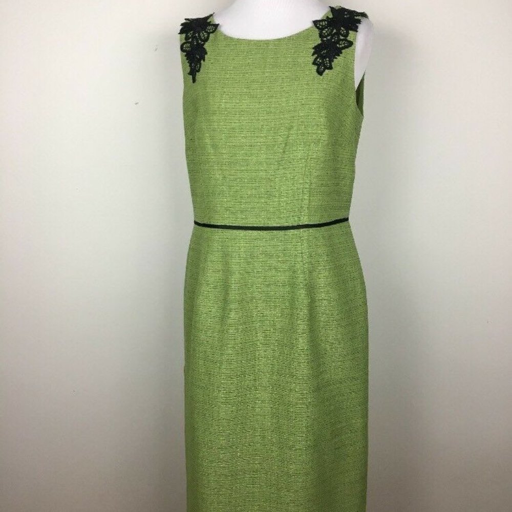 Evan Picone Black Label Womens Sheath Dress Green 6